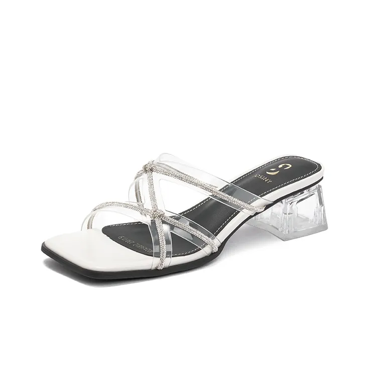 JOSINY Rubber Sole Rhinestone Slip-Resistant Abrasion-Resistant Slide Slippers Women's-1
