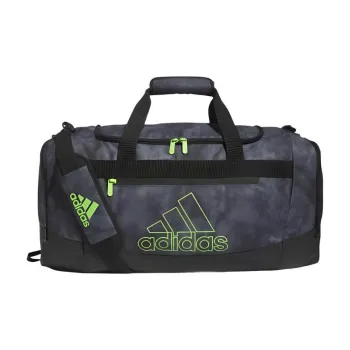 Adidas Polyester Shoulder Bag Crossbody Bag Handbag Travel Bag Medium Size Unisex Gray/Metallic Green/Black