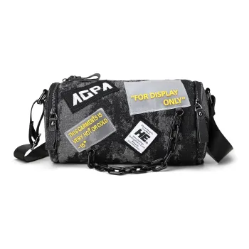 Fillove Denim Fabric Crossbody Bag Regular Unisex Black