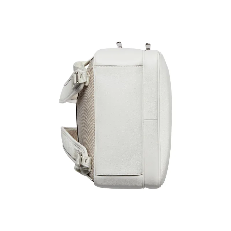 GUCCI Canvas With Leather Trim Backpack Medium Size Men's White-6