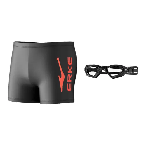 Erke Men's Swimwear Men Black Shorts+Goggles