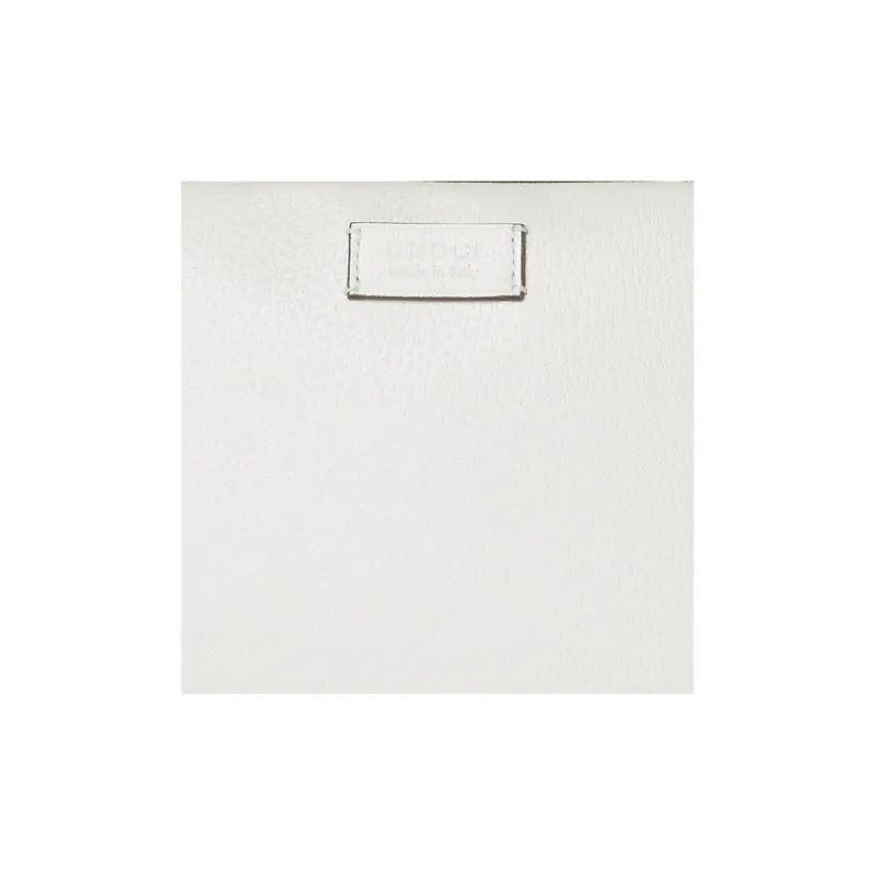 GUCCI Leather With Canvas Trim Shoulder Bag Crossbody Bag Small Size Men's White-8