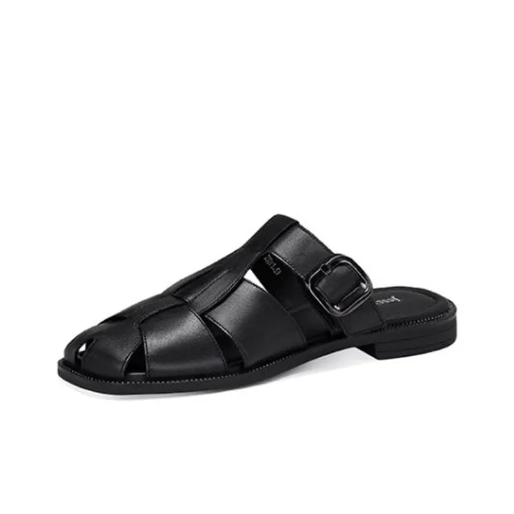 JESSICA SOPHIA Rubber Sole Slip Resistant Abrasion Resistant Wrap toe Slippers Women's-0