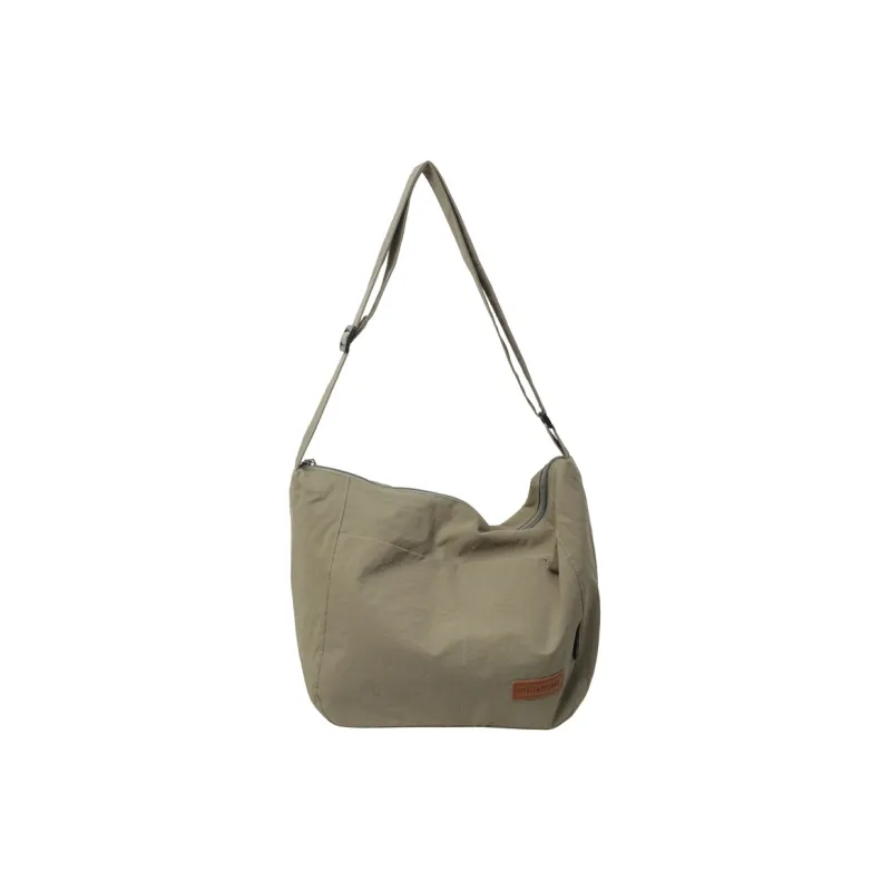OUZIHUANG Nylon Shoulder Bag Crossbody Bag Regular Unisex Black/Khaki/Green/Ecru/Orange-39