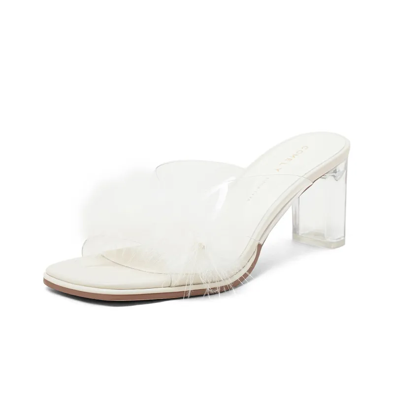 COMELY Slide Slippers Women's Ecru/Pink-0