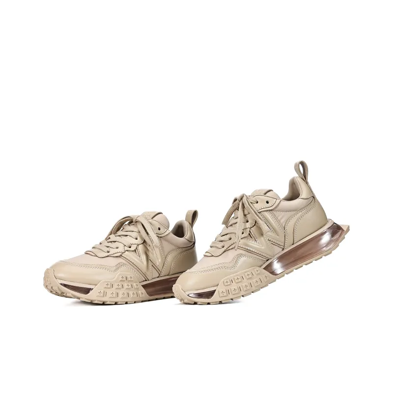 UanDi Cushioned Slip-Resistant Abrasion-Resistant Low-Top Casual Running Shoes Women's Apricot White-1