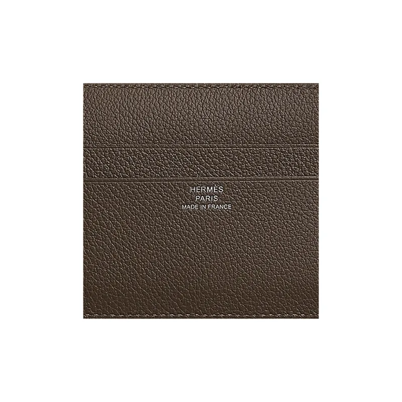 HERMES Evercolor Calfskin Card Holder Women's 4C Ecorce Bark Color With 6T Toundra Tundra Green/Brown-2