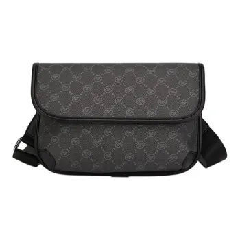 FAIRWHALE Synthetic Leather Shoulder Bag Crossbody Bag Sling Bags Envelope Bag Regular Men's Pure Black/Ecru/Brown