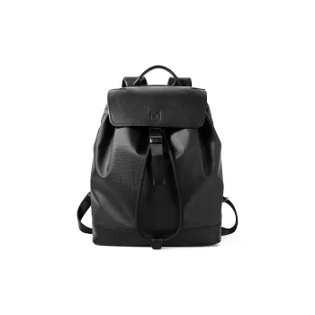 Sharkborough Top Grain Cow Leather Backpack Regular Men's Black