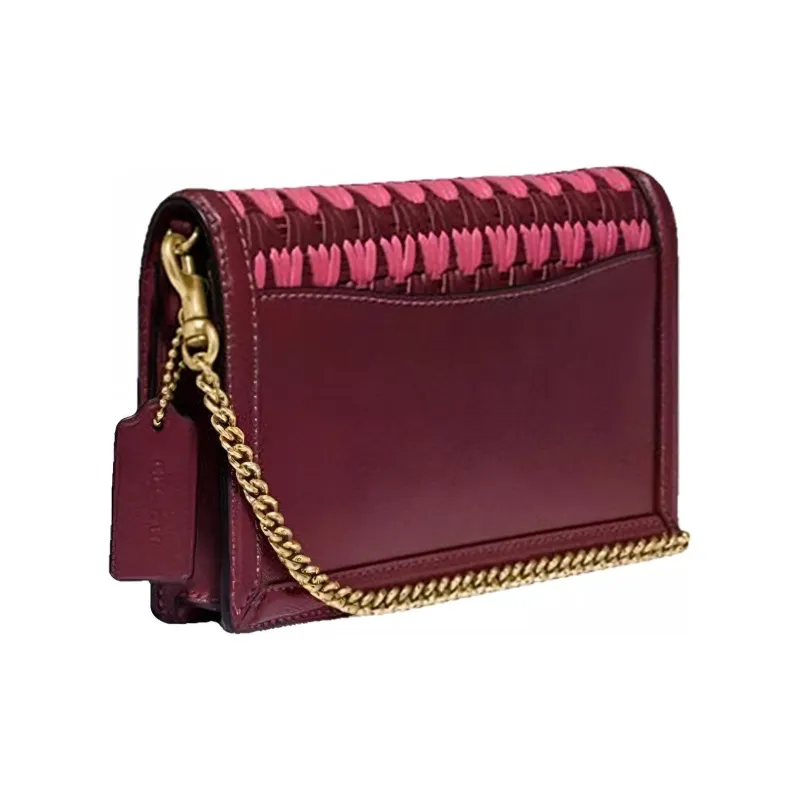 COACH Hutton Cow Leather Handbag, Shoulder Bag, Crossbody Bag Women's Fuchsia-1