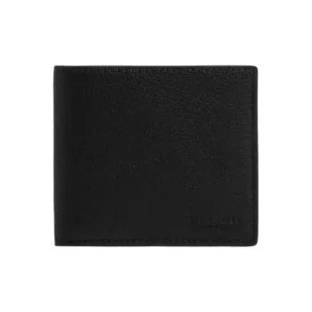 COACH Coin Wallet Smooth Calf Leather Wallet Mini Men's Black