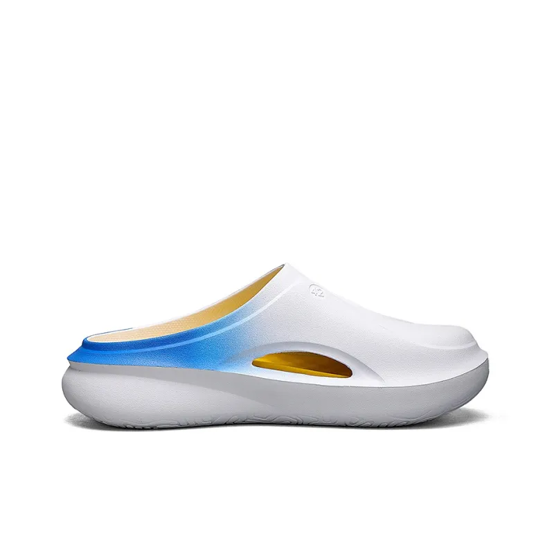 PEAK Abrasion Resistant Slip Resistant Massage Closed Toe Slippers Men's White Blue-1