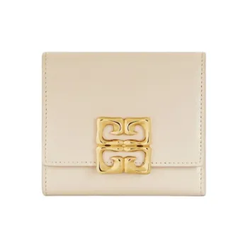 GIVENCHY 4G Calfskin Wallet Women's Natural Beige