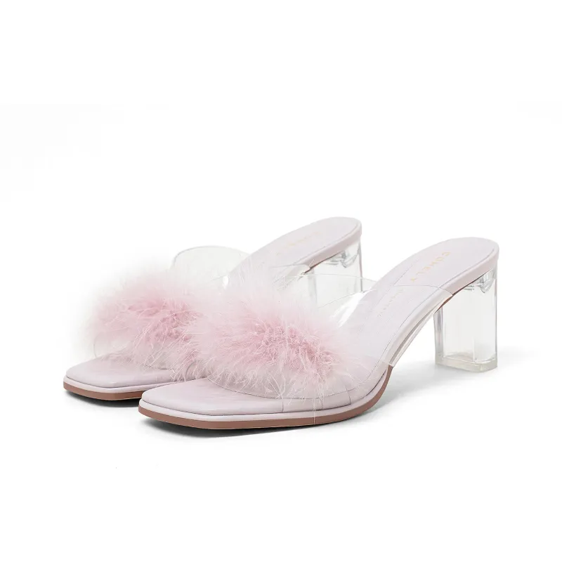 COMELY Slide Slippers Women's Ecru/Pink-6