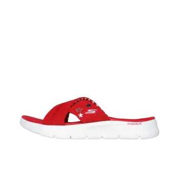 Skechers Go Walk Fle Slip Resistant Abrasion Resistant Slide Slippers Women's Red