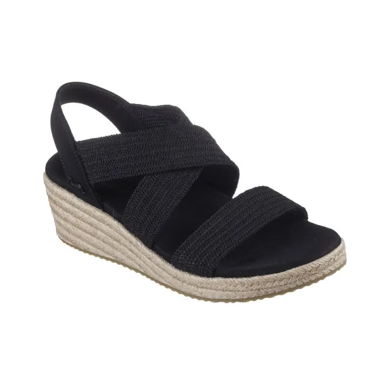 Skechers ARCH FIT BEVERLEE Strap Sandals Medium Heel Women's Black-2