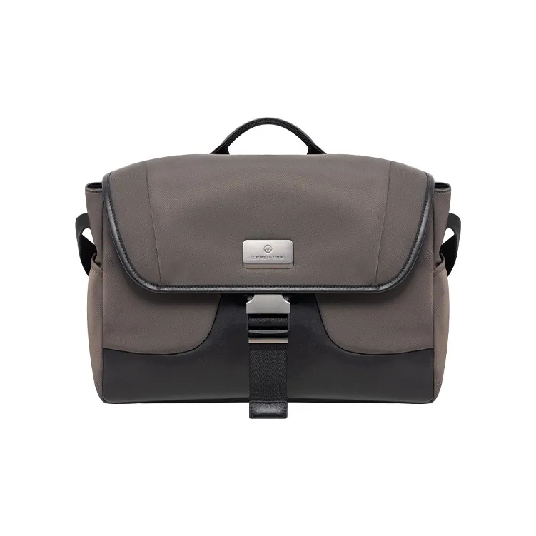 Cuneiform Microfiber Messenger Bag, One Shoulder Handbag Regular Unisex Dark Gray & Black-0