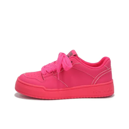 Binya Skateboard Shoes Women's Low-Top Rose Red