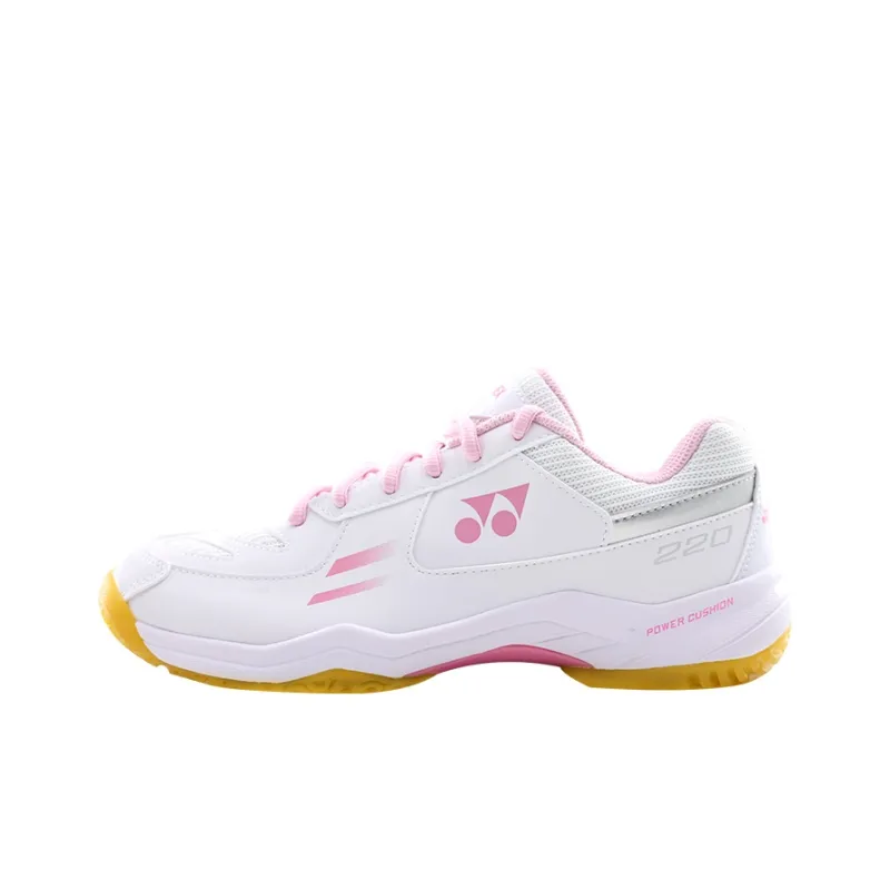 YONEX Power Cushion Coverage Breathable Wear Resistant Cushioning Low Top Badminton Shoes Women's White Pink-0