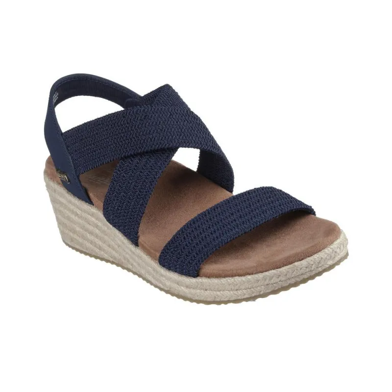 Skechers ARCH FIT BEVERLEE Strap Sandals Medium Heel Women's Blue Brown-2