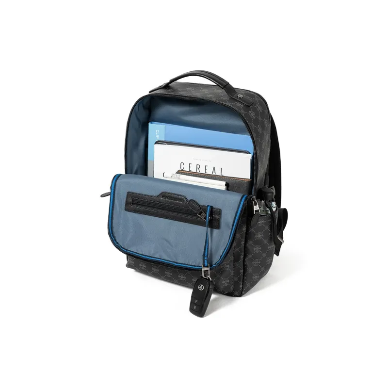 Sharkborough PVC With Cow Leather Laptop Backpack Tubas Men's Black-5