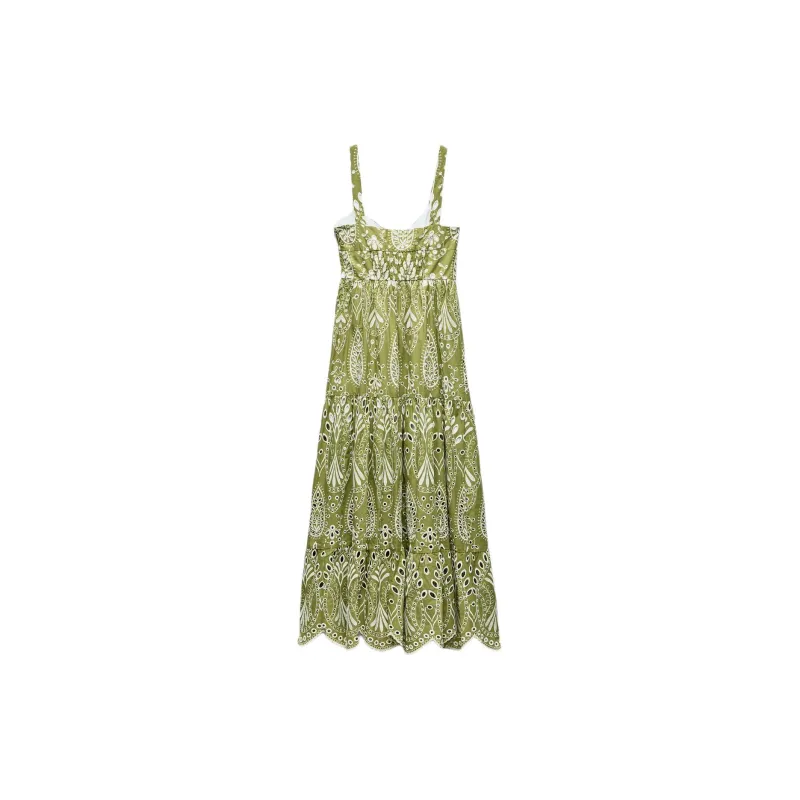 ZARA Slip Dresses Women's Green-1