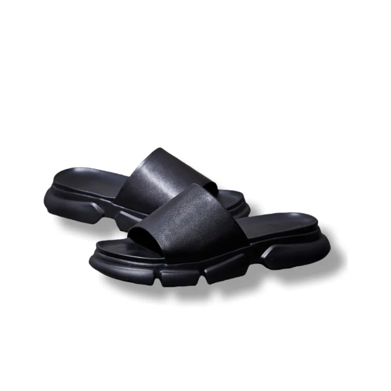 Brounvanm Slide Slippers Men's Black-4