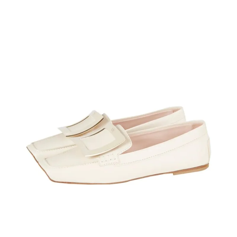 Roger Vivier Viv' Driver Casual Single Shoes Women's Beige Yellow-2