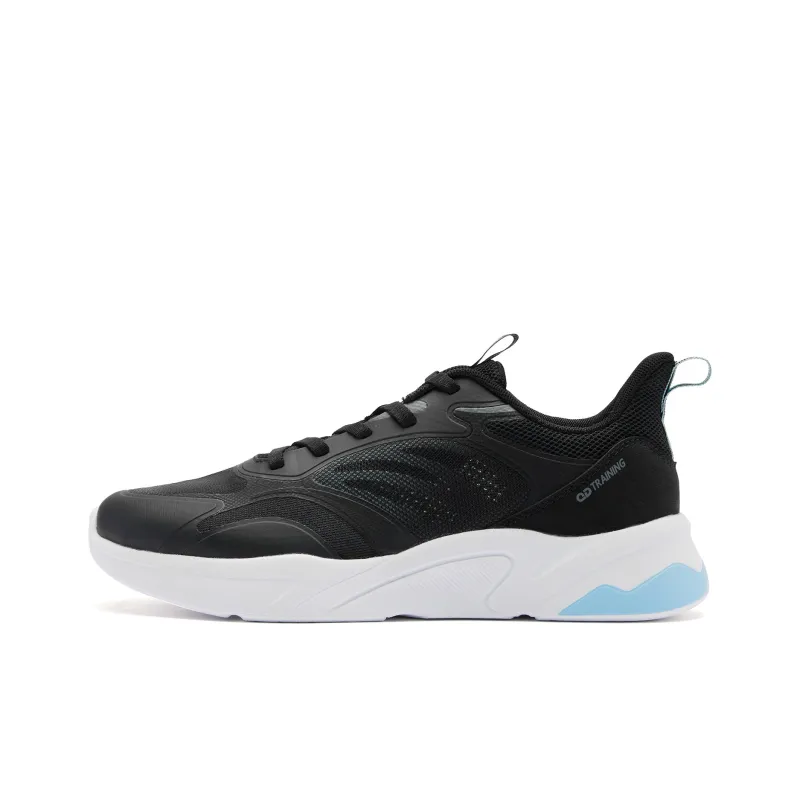 QIAODAN Anti-Slip Wear-Resistant Low-Top Running Shoes Women's Black Blue-0