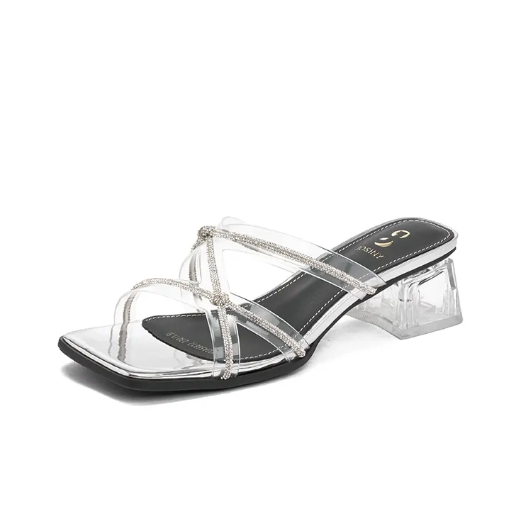 JOSINY Rubber Sole Rhinestone Slip-Resistant Abrasion-Resistant Slide Slippers Women's-8