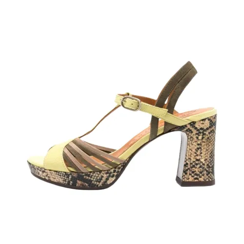 CHIE MIHARA Kija Strap Sandals 7cm Women's Yellow