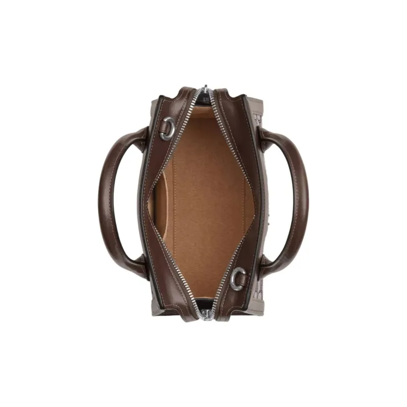 COACH Andrea Jacquard With Calfskin Shoulder Bag, Crossbody Bag, Handbag Trumpets Women's Silver & Oak & Maple-2