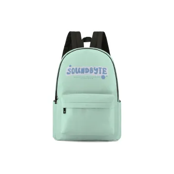 ONRF × SOUNDBYTE Collaboration Polyester Student Backpack Laptop Bag Unisex Green