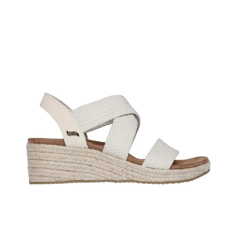 Skechers ARCH FIT BEVERLEE Strap Sandals Medium Heel Women's White Brown-1
