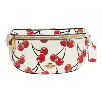 COACH Bethany Pebbled Leather Sling Bag, Fanny Pack Small Size Women's White