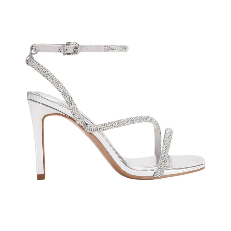 Kurt Geiger London Paparazzi Strap Sandals 9cm Women's Silver-1