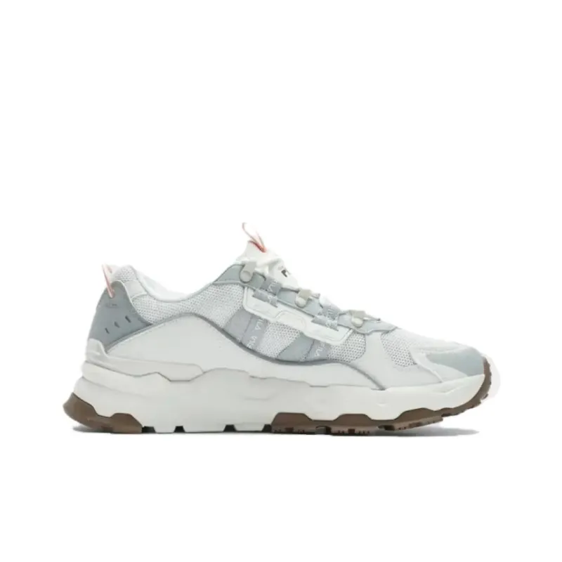 FILA TREK Anti Slip Wear Resistant Breathable Lightweight Low Top Chunky Sneakers Men's White-1