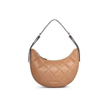 Chrisdien Deny Synthetic Leather Crescent Bag Shoulder Bag Regular Women's Milk Tea Beige/White