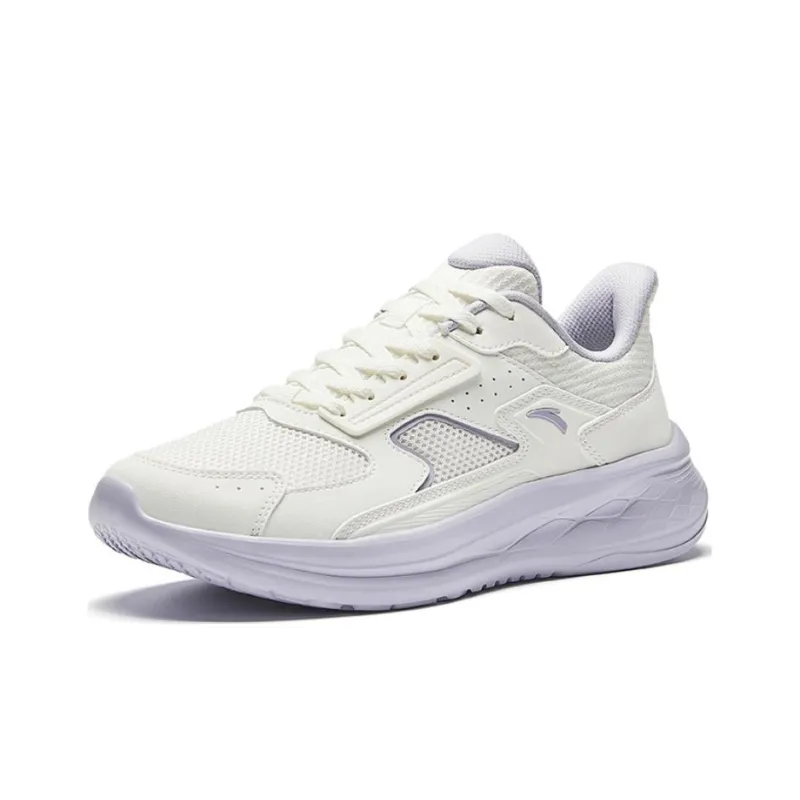 Anta Running Collection Cushioned Slip Resistant Low Top Running Shoes Women's White Purple-1