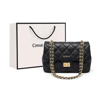 Simvay Clos Cow Leather With Synthetic Leather Shoulder Bag Crossbody Bag Shoulder Bag Small Size Women's Black/Ecru