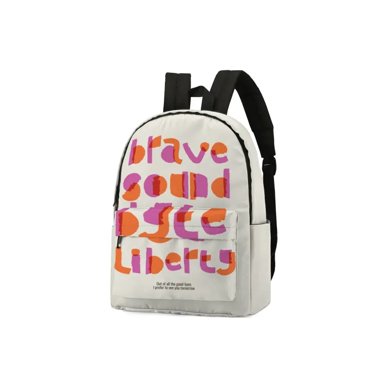 Soundbyte Polyester Students Backpack Laptop Bag Regular Unisex Ecru-1