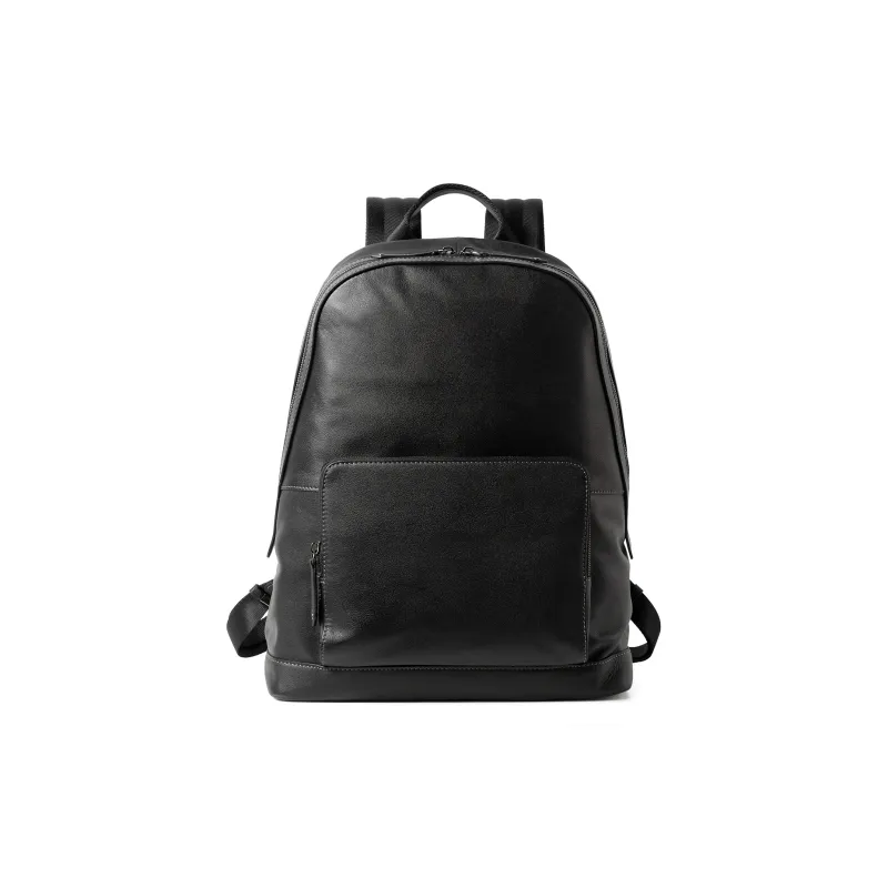 Sharkborough Cow Leather Backpack Medium Size Men's Black-1