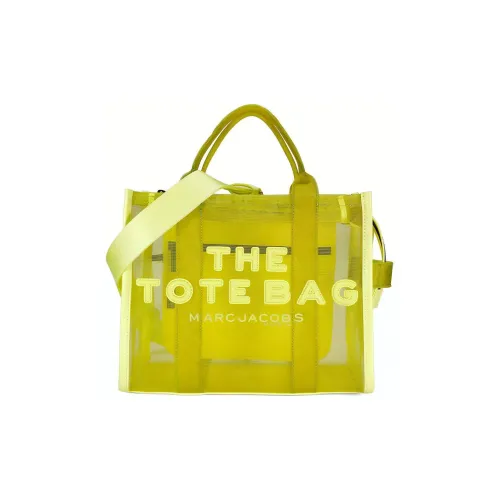 MARC JACOBS Leather Tote Bag Shopping Bag Handbag Large Size Women's Fluorescent Yellow
