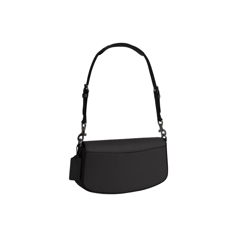 COACH Premium Calfskin Handbag Shoulder Bag Medium Size Women's Black-1