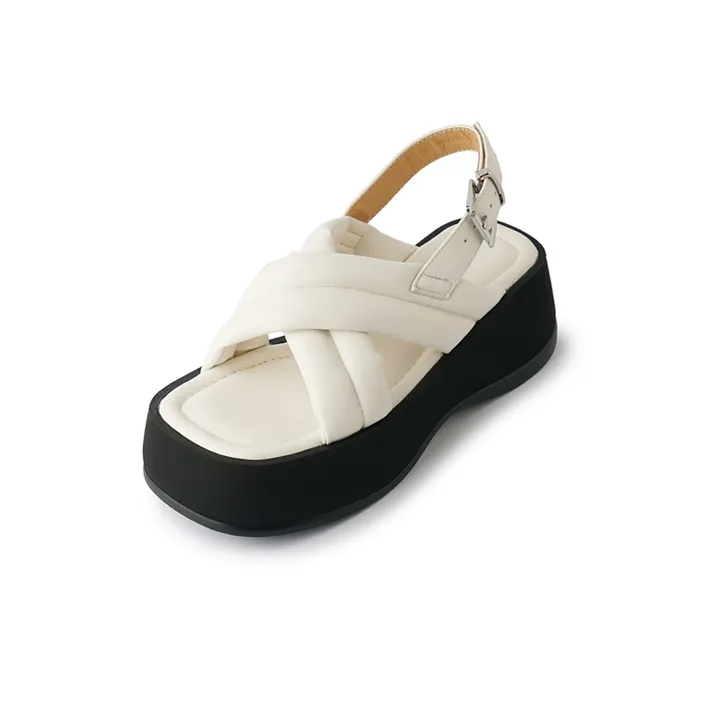 FLOWERSKAM Roman Sandals High Heel Women's Silver-4