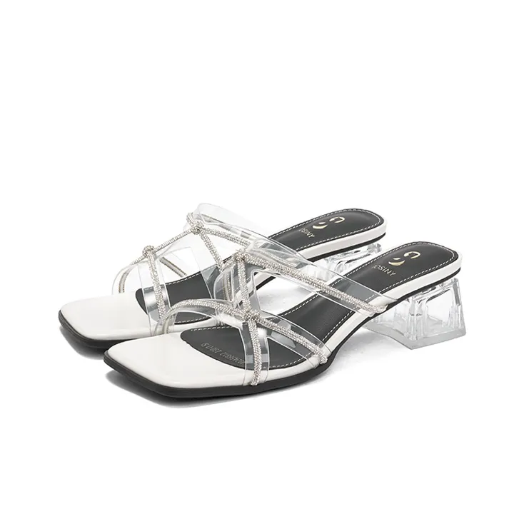 JOSINY Rubber Sole Rhinestone Slip-Resistant Abrasion-Resistant Slide Slippers Women's-2