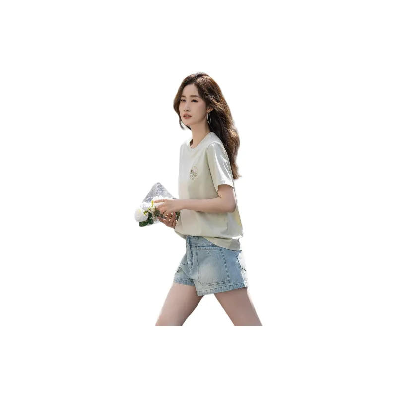 【dme】 T Shirt Women's Light Green-2
