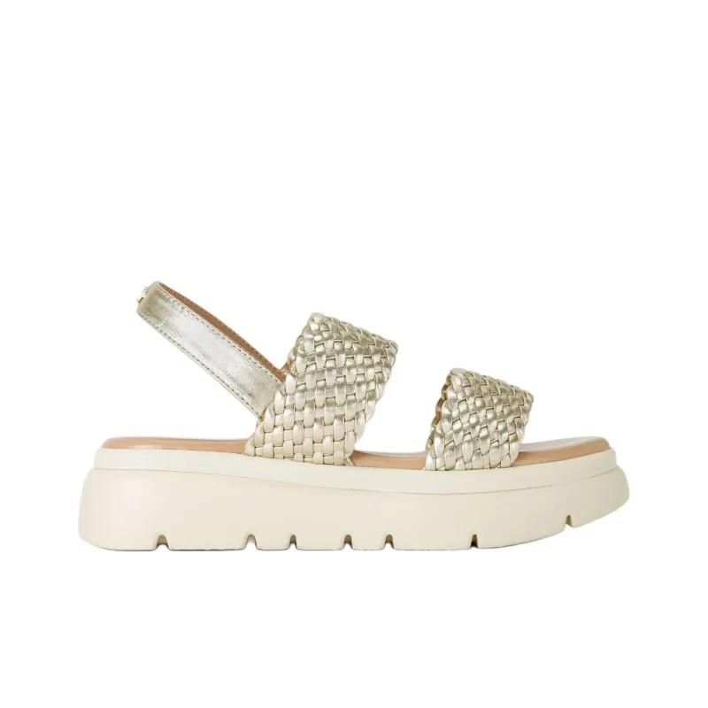 Kurt Geiger London Krypton Weave Strap Sandals 5cm Women's Gold-1