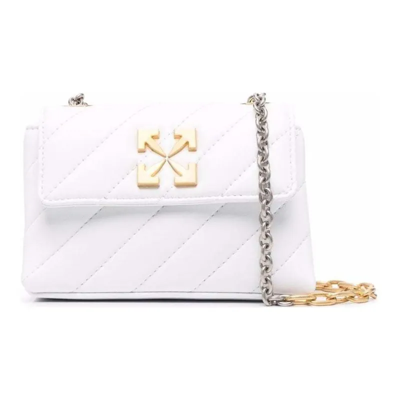 OFF WHITE Leather Crossbody Bag, Shoulder Bag Women's White-0