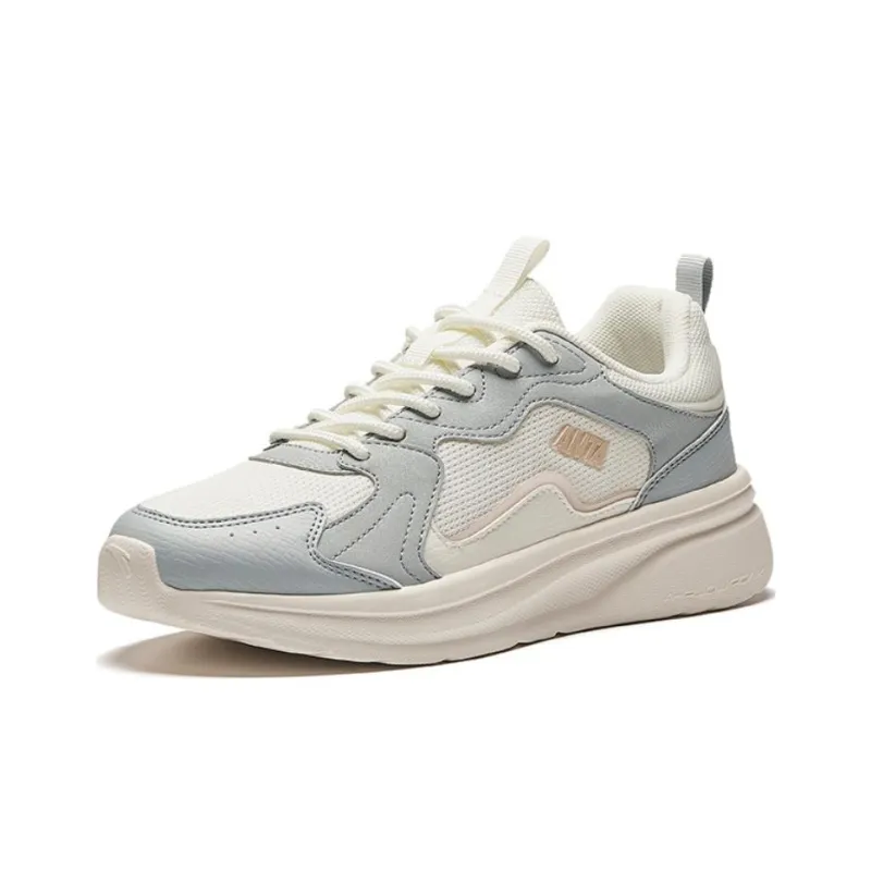 Anta Life Collection Cushioned Slip Resistant Low Top Casual Shoes Women's Beige Gray-1